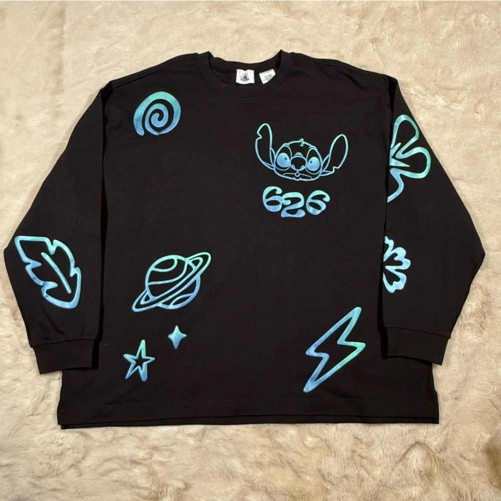 Stitch 626 Celebration Crew Black Long Sleeve Spirit Jersey XXL WDW Disney